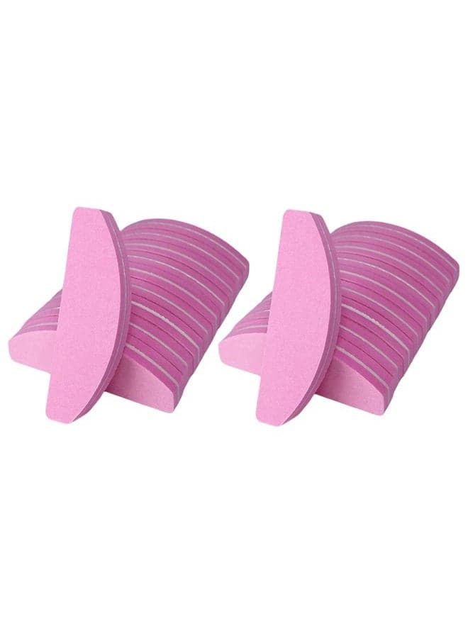 20 PCs Nail Buffers, Double Sided Nail Files Buffer Blocks 100/180 Grit Portable Washable Sanding Buffing File Arc Shape (Pink)