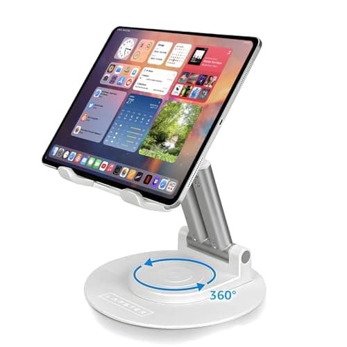 Lapster Holdex Prime Foldable Tablet Stand for Desk | 360° Rotating Adjustable Holder Compatible with iPad, Samsung Galaxy Tab & All Tablets Up to 12.9-Inch.