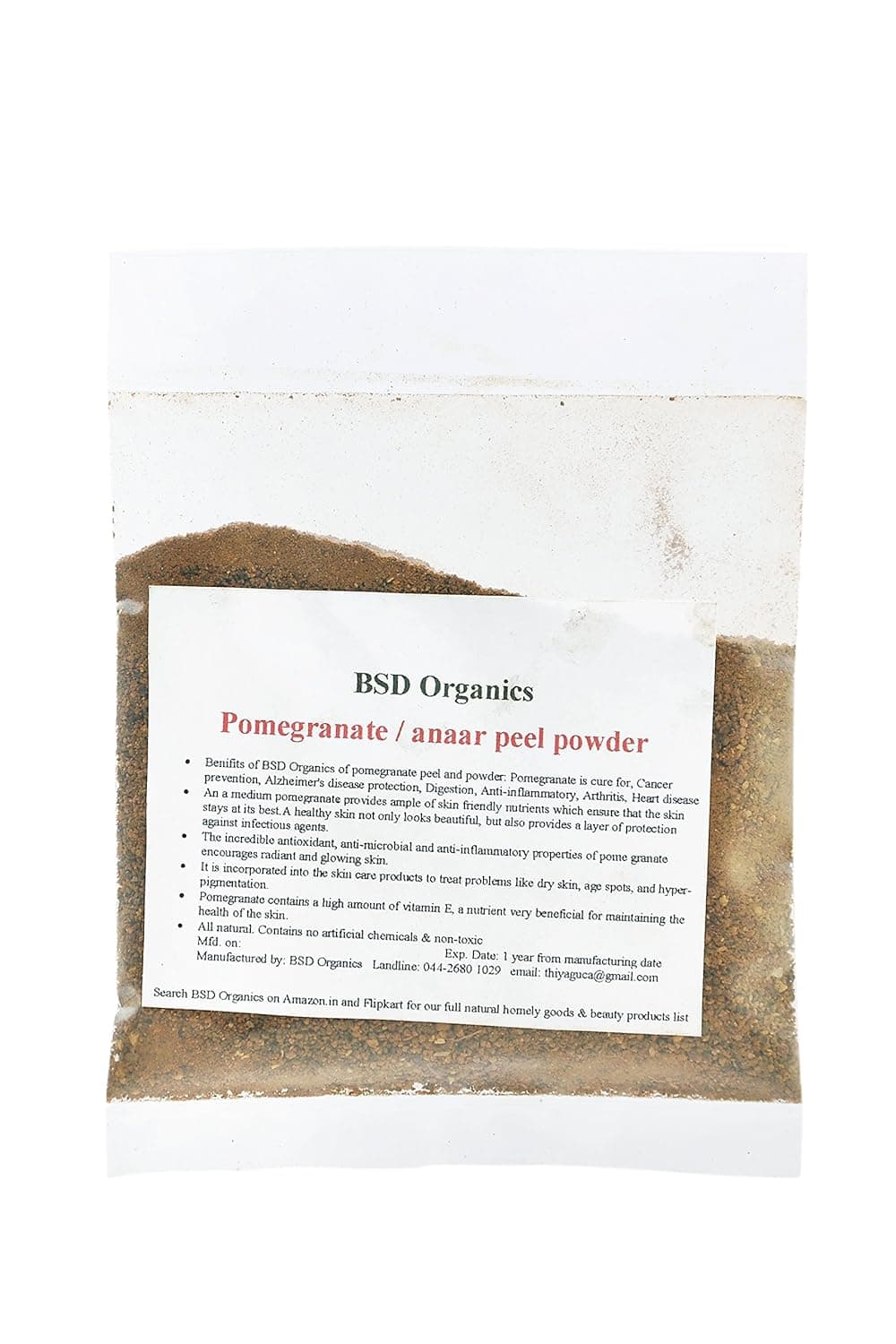 BSD Organics PomegranatelimaDnimmaanaar peel powder 400gm