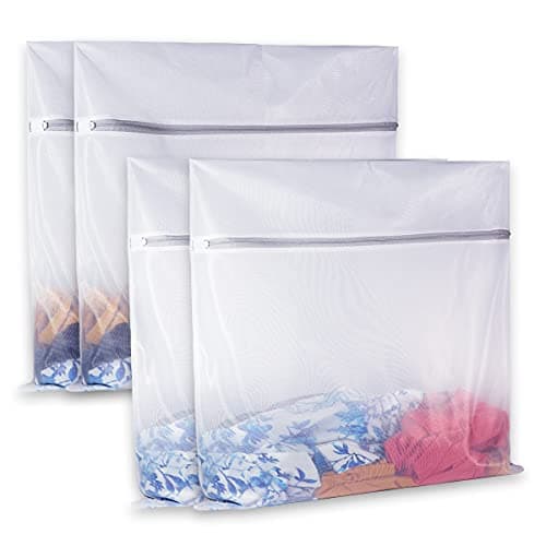 SUERIV Laundry Mesh Bag-Heavy Duty Mesh Laundry Bags,Laundry Bags Mesh Wash Bag for Washing Machine-Supper Zipper Net Laundry Bag for Travel,Lingerie,Sweater,Garment,Undergarment 4(24Inch×24Inch)