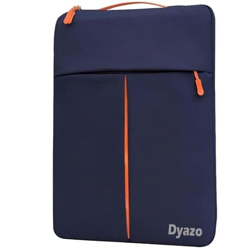 Dyazo 15.6 Inch Laptop Sleeve Bag | Protective Water Resistant Case with Handle & Front Pocket | Laptop Bag Cover Compatible for MacBook, HP, Dell, Lenovo, Acer, ASUS & Other Notebooks (Blue & Orange)