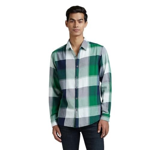 Green Checked Full Sleeved Shirt