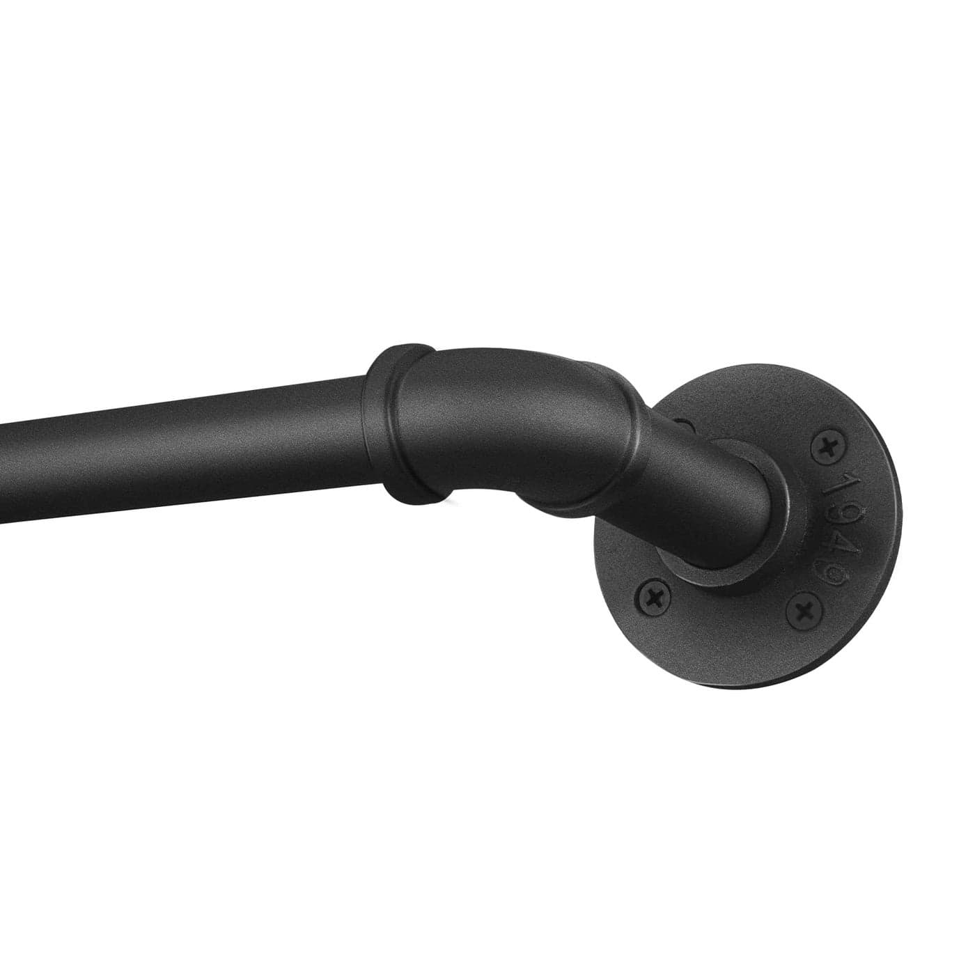 SOMINS 1 Inch Curtain Rods for Windows 120 to 240 Outdoor Industrial Adjustable Blackout Curtain Rod Indoor Heavy Duty Wrap Around Drapery Pole Black 120240