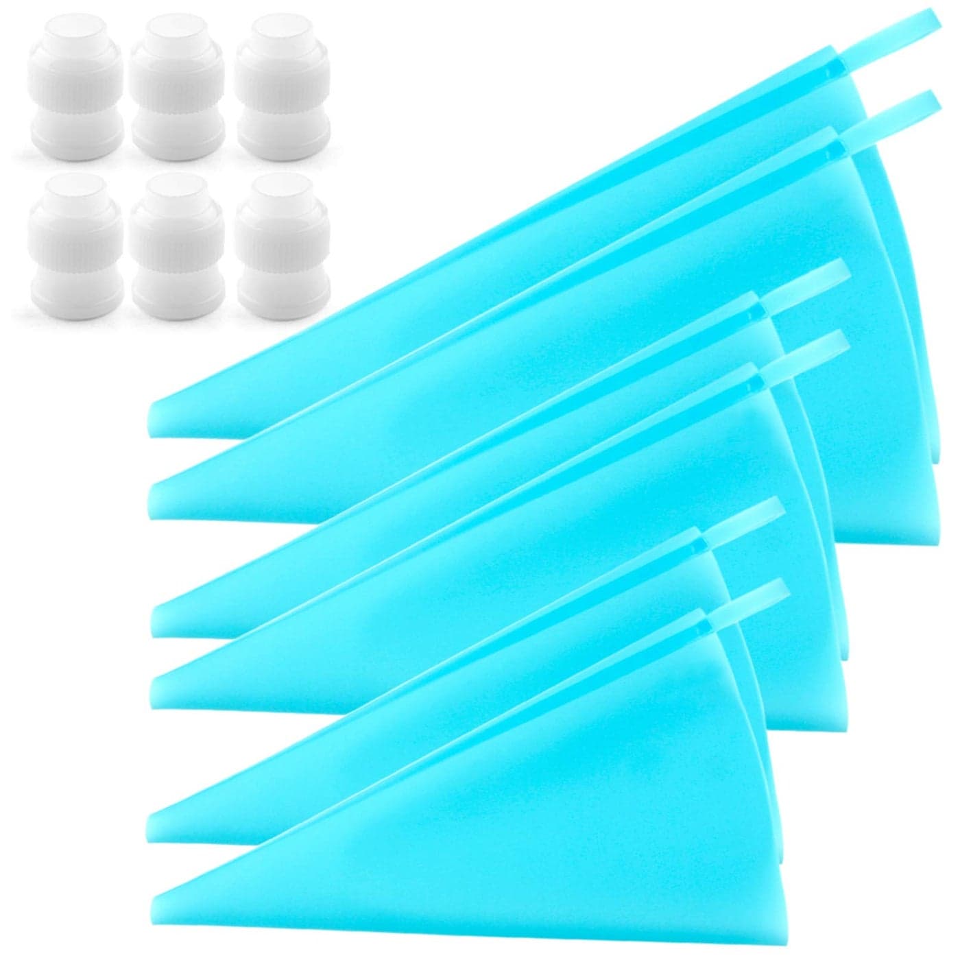 Silicone Pastry Bags Weetiee 3 Sizes Reusable Icing Piping Bags Baking Cookie Cake Decorating Bags 121416 6 Pack Bonus 6 Icing Couplers Fit to Wilton Standard Size Tips