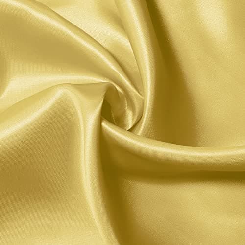 KKJIAF Gold Satin Fabric 63 Wide Shiny Silky Fabric for Dress Shirts Table Runner Napkin Tablecloth Wedding Decor DIY Crafts 1 Yard