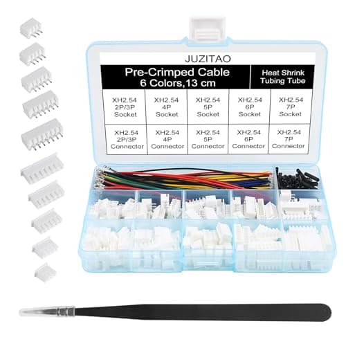 JUZITAO JST-XH 2.54mm Connector Socket Kit with Pre-Crimped 2.54mm Male and Female Cable Wire 2/3/4/5/6/7 Pin Housing JST Connector Adapter Plug JST-XH Terminal Wires Cables Socket Connectors Kit