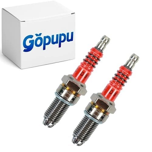 High Performance D8TC Spark Plug 3 Electrode Iraurita Replacement for CG 125cc 150cc 200cc 250cc Gasoline Engine 4 Stroke CF250 D8TC D8RC D8RTC Dirt Bike Go Kart Moped Scooter ATV Motorcycle 2Pcs
