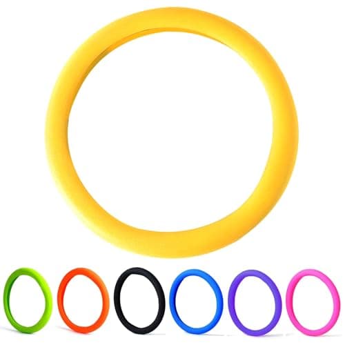 30 Thicker Universal Stretchy Silicone Steering Wheel Cover for 14 15 16 Wheels AntiSlip Grip Enhanced Control for Men Women All Weather Protection Yellow