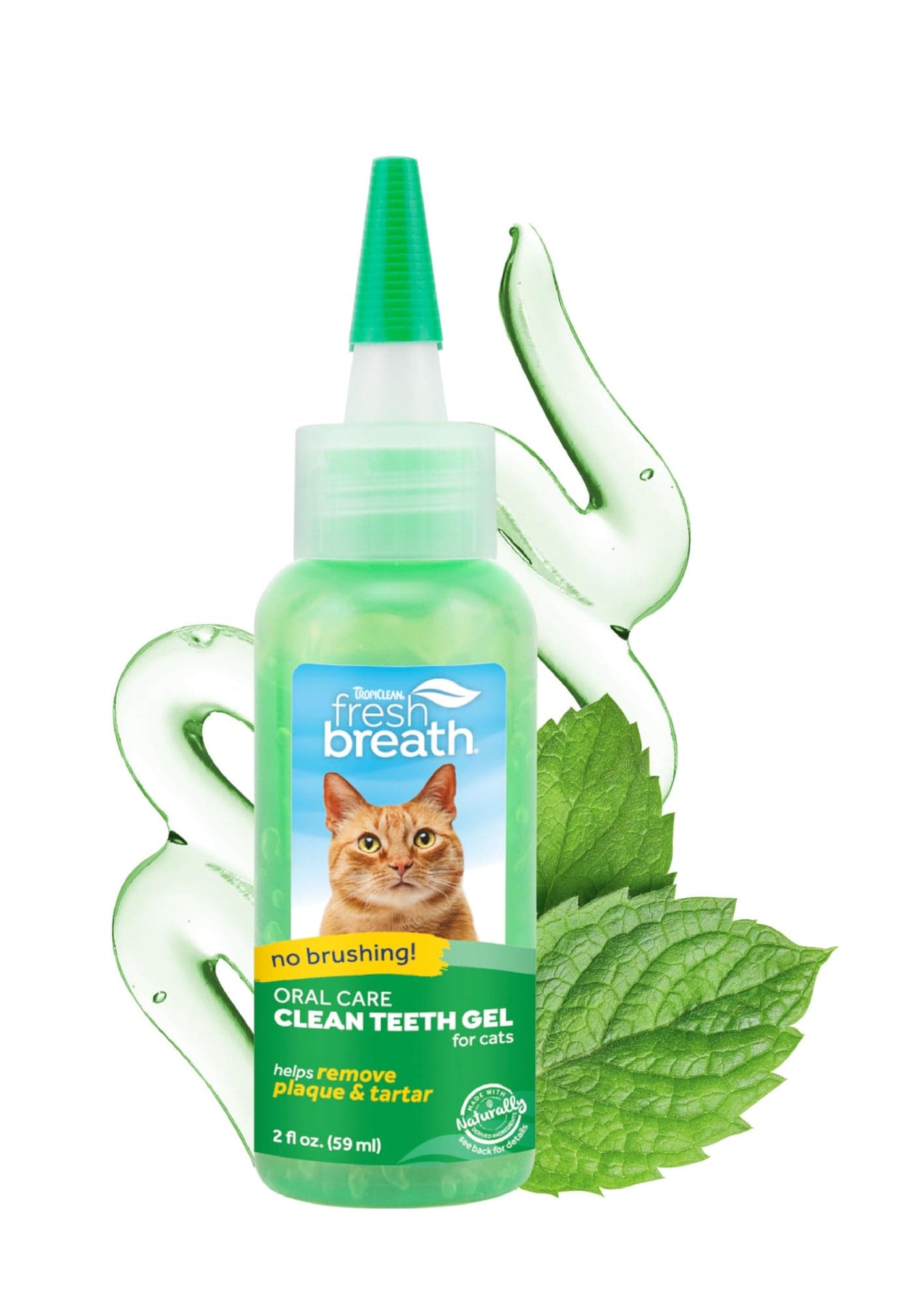 TropiClean Fresh Breath Cat Toothpaste for Teeth Cleaning, Breath Freshener, Easy to Use Plaque & Tartar Remover Gel, No Toothbrush Needed, 2oz.