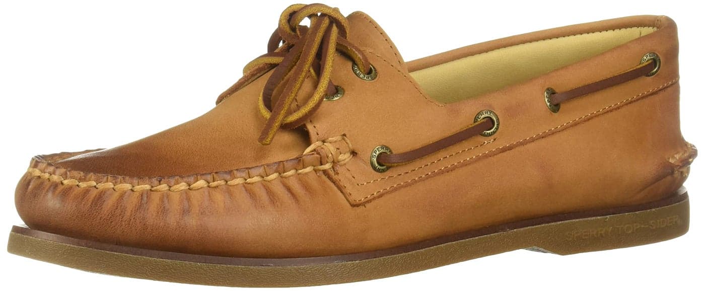 Sperry Men's Gold A/O 2-Eye Boat Shoe, Medium Beige, 8.5