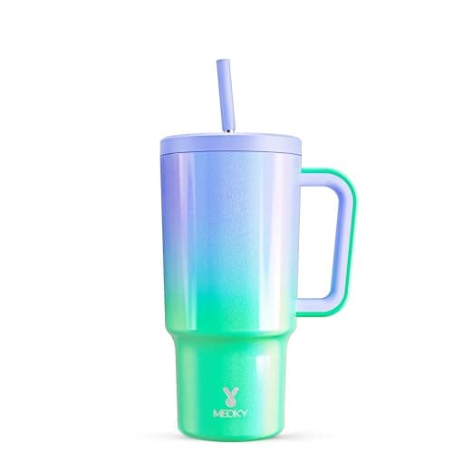 Meoky 50 oz Tumbler with Handle Tumbler with Lid and Straw Insulated Stainless Steel Travel Mug 100 Leakproof Keeps Cold for 36 Hours or Hot for 12 Hours Fairyland
