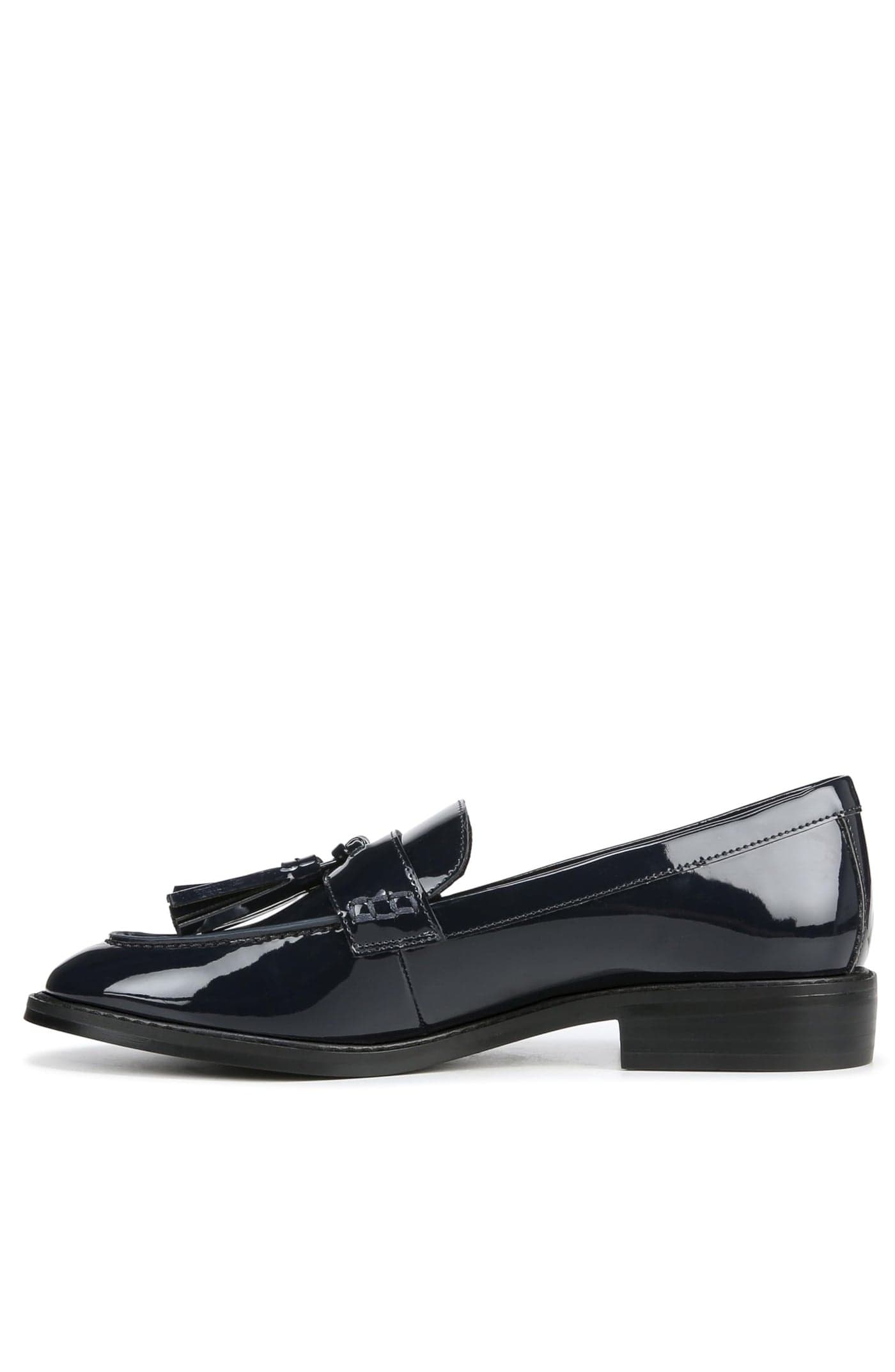 Franco Sarto Womens Carolynn Slip On Tassel Loafers Navy Patent 95 M