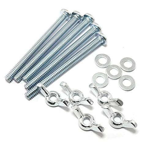 Pro Bamboo Kitchen 5Sets Screw Bolts with Wing Nut Zinc Plated Carbon Steel Mounting Hardware Fitting Fastenings:1/4"-20 Hand Tighten Wing Nuts,1/4"-20x3" Phillips Head Screw Bolt with Washers