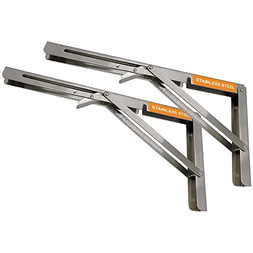 Volo Premium 400mm/ 16" Foldable Steel Multipurpose Bracket, Shelf Bracket, l Bracket, Wall Brackets, wall Angle Bracket, Folding Table Bracket with Fittings for fold Down Table.(Pack of 1)