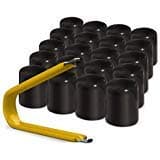 ColorLugs Vinyl Lug Nut Cover Black Flexible Fit Wheel Lug Nut Cap Fits 17 mm Pack of 25 Includes Deluxe Extractor Made in The USA