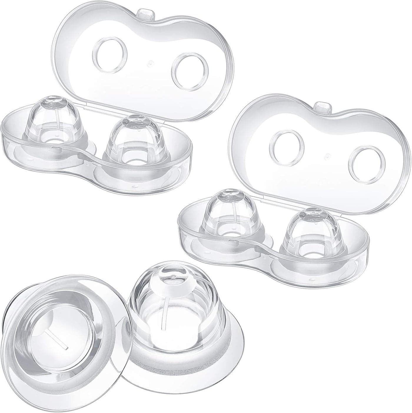 3 Pairs Silicone Inverted Nipple Corrector Suckers Nipple Corrector for Breastfeeding Women with Travel Case for Flat and Softly Wear