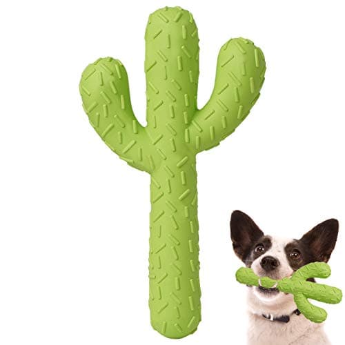 MewaJump Dog Chew Toys Durable Rubber Dog Toys for Aggressive Chewers Cactus Tough Toys for Training and Cleaning Teeth Interactive Dog Toys for MediumLarge Dog