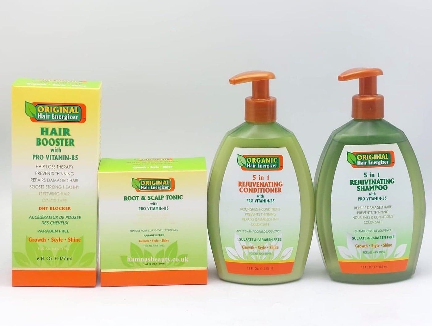 Organic Hair Energizer Set of 4 Shampoo Conditioner Booster Tonic