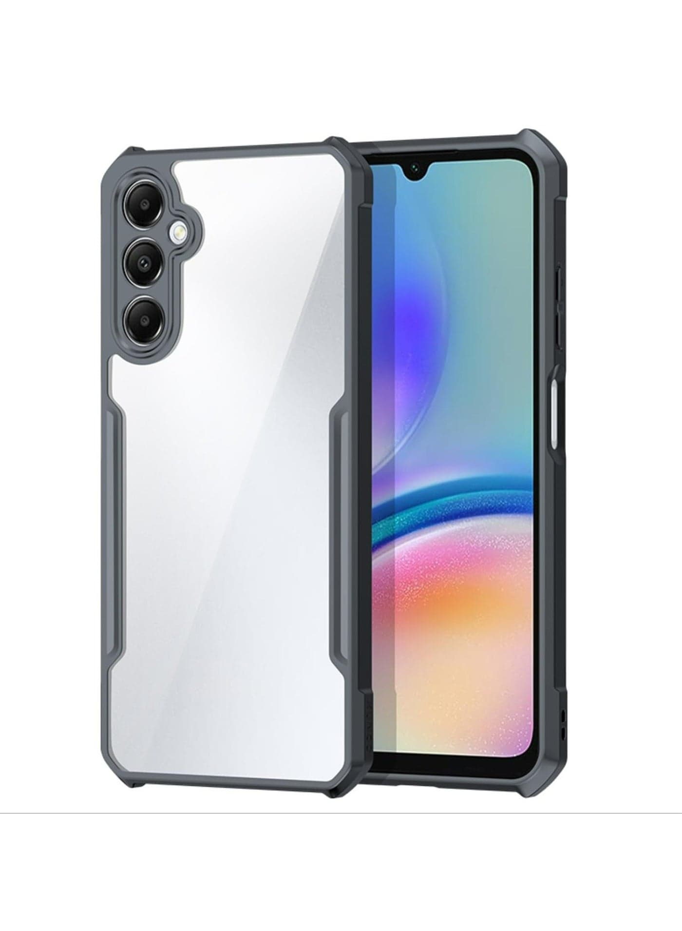Samsung Galaxy M34 5G Case Cover, Ultra-Thin Lightweight Cover Soft TPU Bumper + Acrylic Clear Back Mobile Phone Case Cover Black