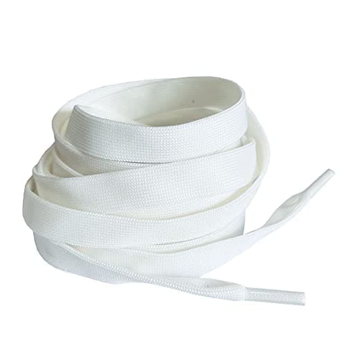 Goodlace 1.2cm Wide Shoe Laces Flat Shoelaces of Polyester for McQueen shoes 55Inch pure white