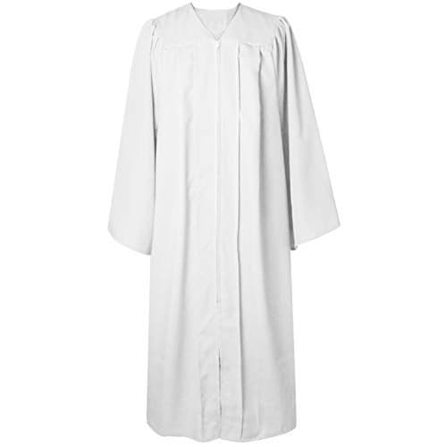 GraduatePro Baptism Choir Robe Adult Clergy Church Pastor Pulpit Robes Preachers Confirmation Robe Unisex White 39