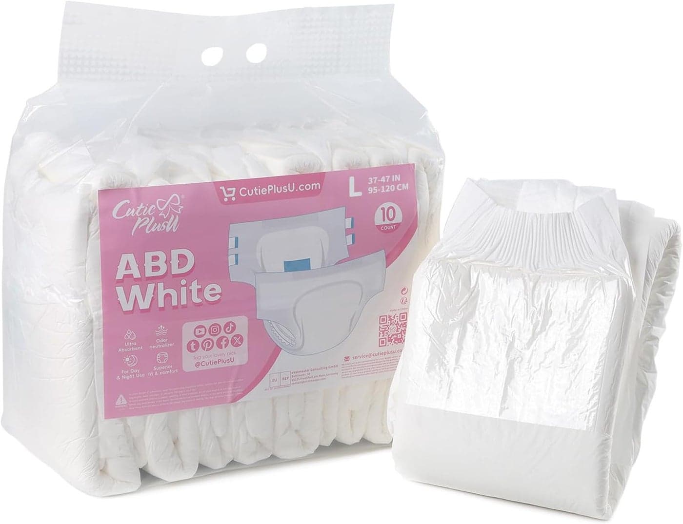 Disposable Adult Diaper Heavy Absorption Dry Surface Adult Diapers All Night White 10 Pieces Large 3646