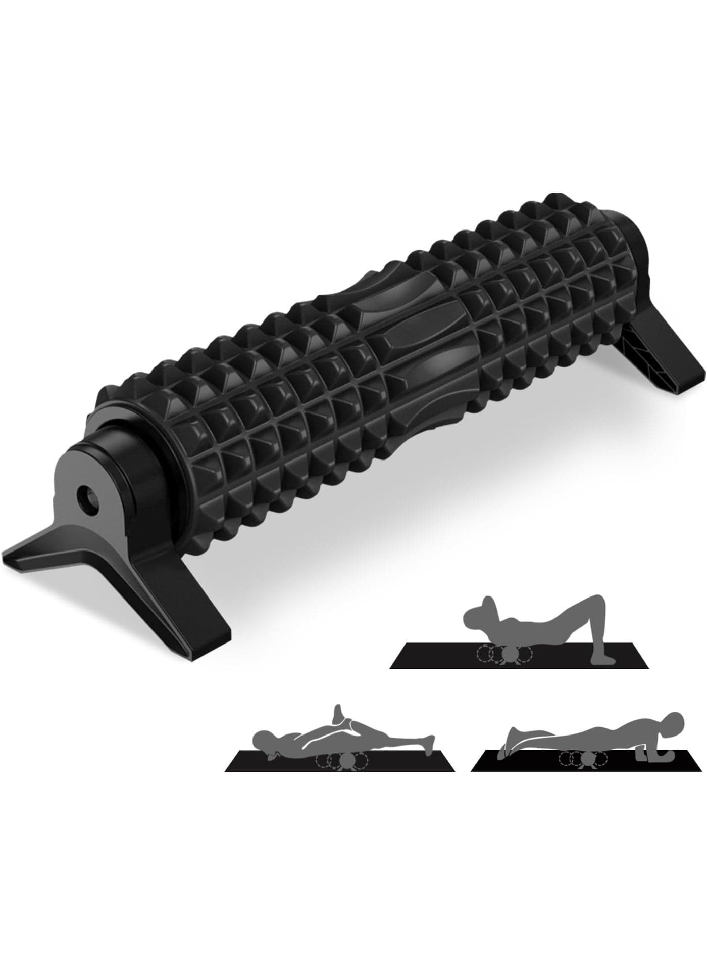 Removable Trigger Point Foam Roller, Triangular Stand, 20.8 Inch Pilates Medium Density Foam Roller, Long Yoga Roller Foam Exercise Roller with Non-Slip Fixed Stand