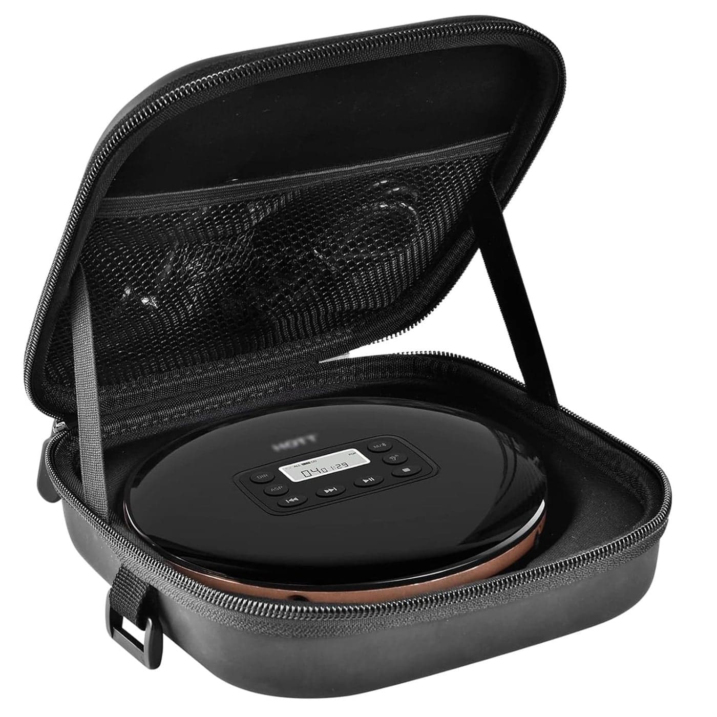 ANKHOH Portable CD Player Case, Travel Carrying Holder Storage for Walkman Discman with CD Earphone&Cable Accessories Storage, Compatible with Deluxe/HOTT/Gueray/GPX/Klim/ARAFUNA, Case Only