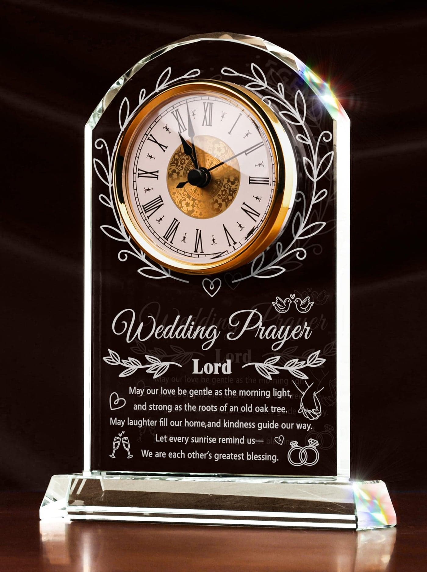 Sttokilly Crystal Clock Wedding Gifts for Couples 2026,Happy Anniversary Marriage Gift,Engagement Unique Gift for Newlywed Mr and Mrs