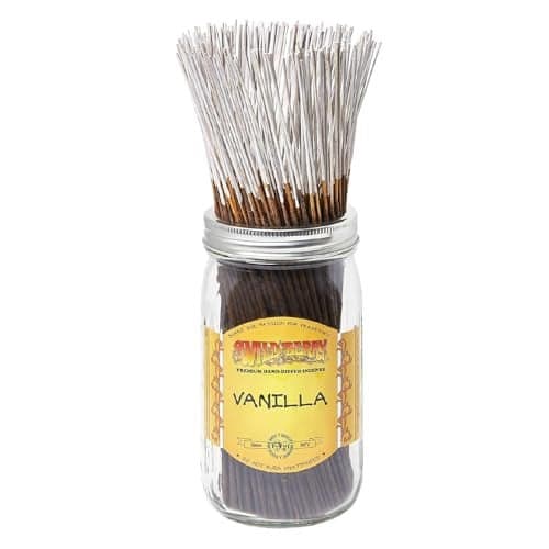 Wild Berry Incense Sticks - Vanilla - Warm Vanilla Bean and Bourbon Scent - Hand Dipped in The USA (100 Count)
