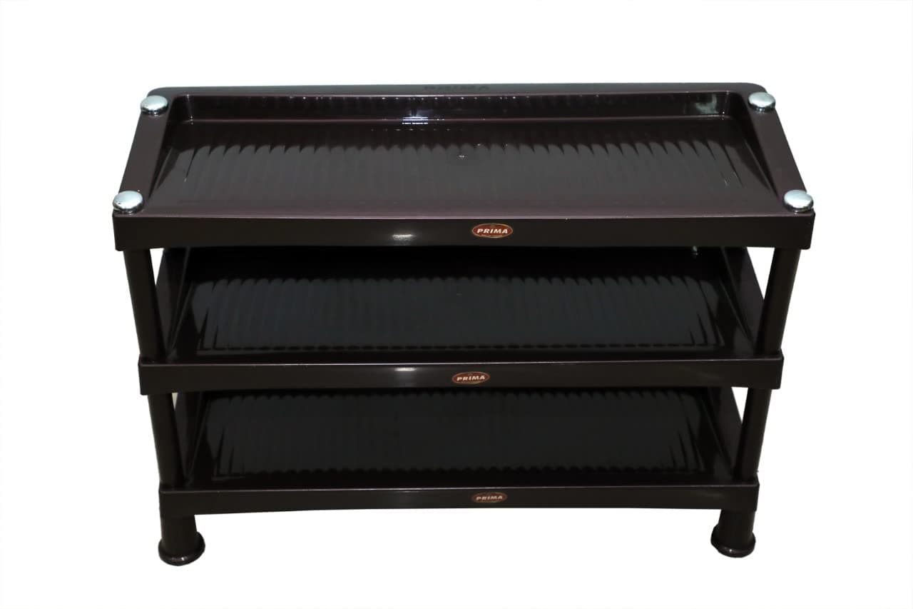Prima Plastic Shoe Rack-3 | Storage Organizer | Shelves for Home | Living Room | Bedroom (3 Shelves)