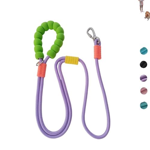 Hands Free Dog Leash,Adjustable Bungee Waist & Crossbody Leash with Comfortable Handle,Heavy Duty Nylon Rope for Small to Large Dogs,Safety Lock for Running,Hiking,Walking (Purple)