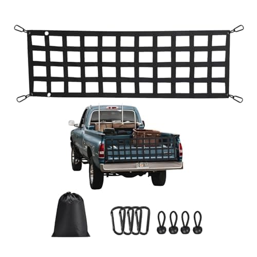 Heavy Duty Tailgate Net 60'' x 18'' Tailgate Net for Pickup Truck Bed, Easy-to-Use Truck Net Tailgate Fit for Trucks from Chevy, Ford, GMC, Dodge Ram