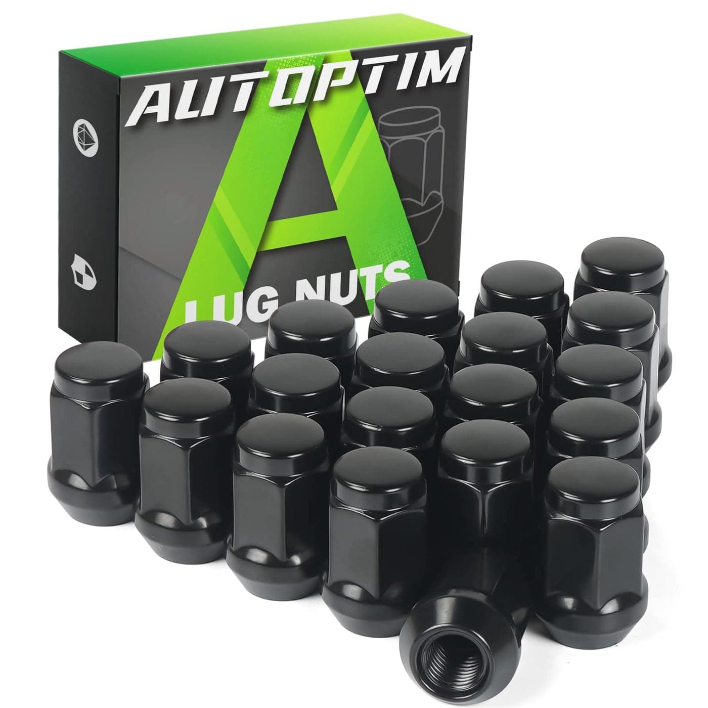 AUTOPTIM 1220 Lug Nuts Replacement for 19872018 Jeep Wrangler JK 20022012 Liberty 19932010 Grand Cherokee Black 19mm Hex 138 Tall 1220 Closed End Aftermarket Wheel Lug Nuts 20pcs