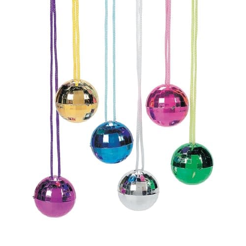 Fun Express Disco Ball Necklace Assortment Jewelry Vbs Vacation Bible School SuppliesDecor 12 Pieces