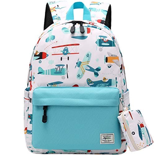 mygreen 14 Inch Kids Backpack for Boys & Girls, Features Padded Back & Adjustable Strap, Perfect Size for School & Travel Backpacks Helicopter Water Blue