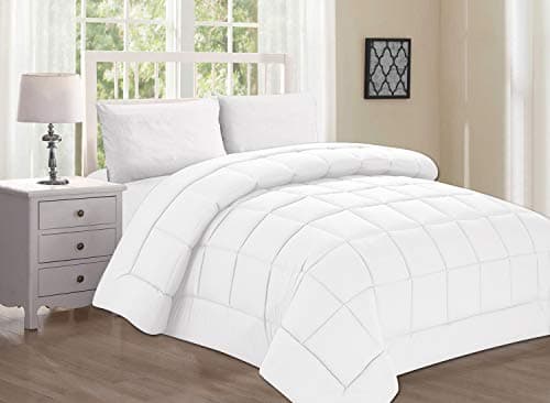 Elegant Comfort Luxury Goose Down Alternative Double Fill Comforter, King, White