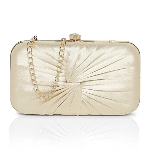 Lavie womens Cheer Framed Small Gold Metallic Clutch Bag