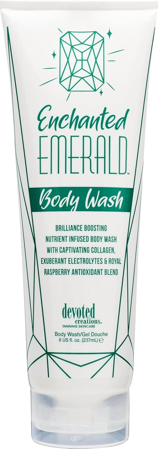 Devoted Creations Enchanted Emerald Body Wash Brilliance Boosting Nutrient Infused Body Wash with Captivating Collagen Exuberant Electrolytes and Royall Raspberry Antioxidant Blend 8 oz