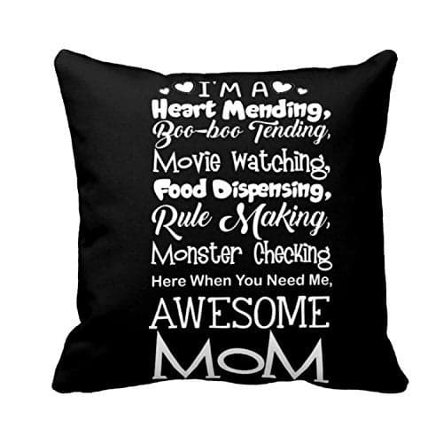 TheYaYaCafe Birthday Gifts for Mom 20 x 20 inches Funny Awesome Mom Printed Velvet Cushion Cover Throw Pillow