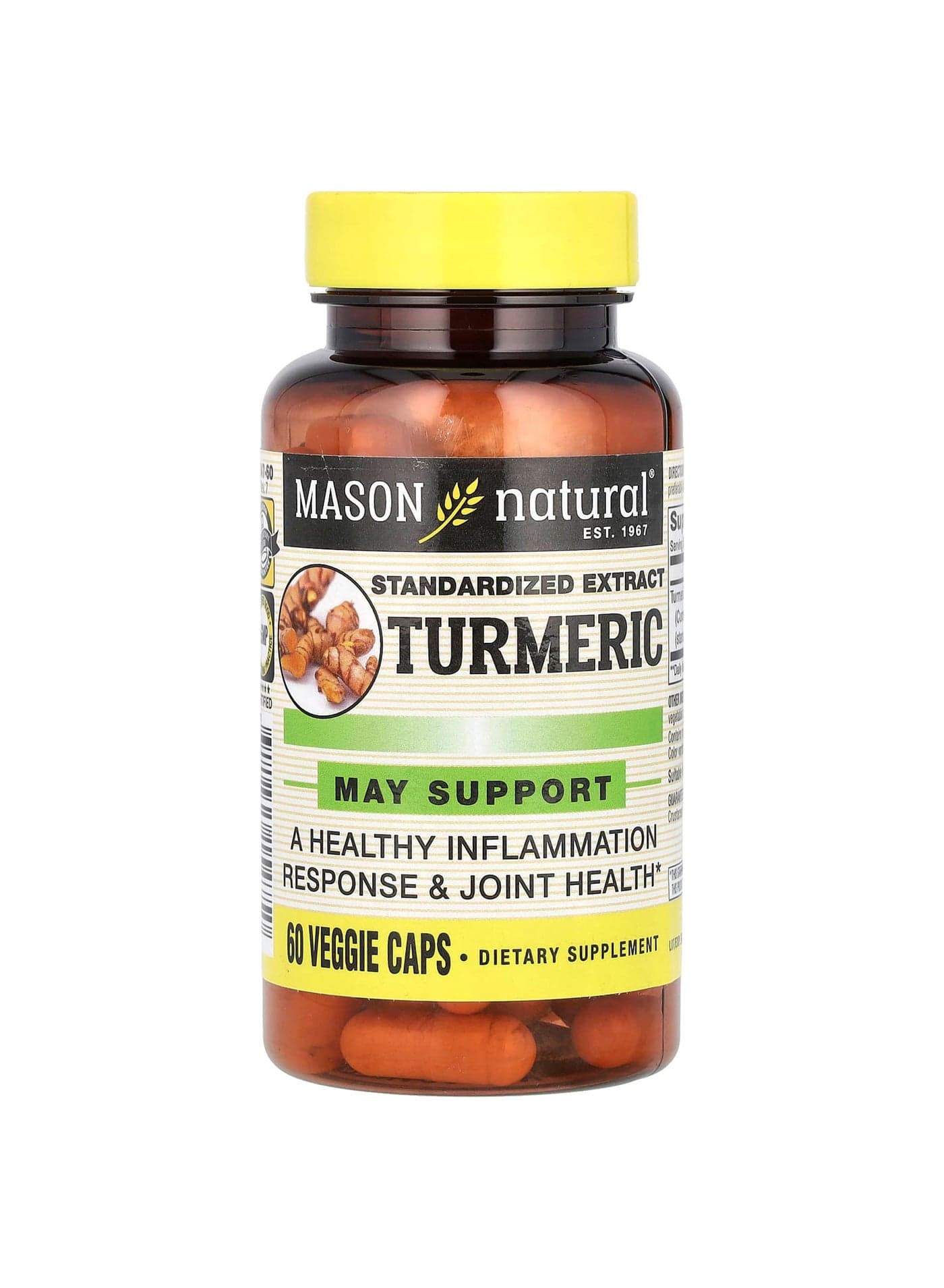 Turmeric, Standardized Extract, 60 Veggie Caps (500 mg per Capsule)