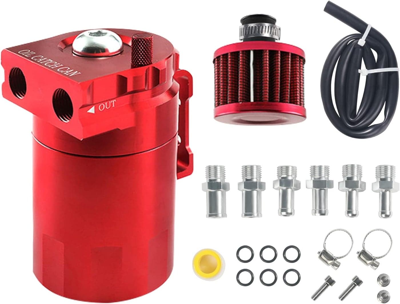 AOCISKA Aluminum Baffled Oil Catch Can Kit