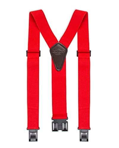 Dickies Men's Belt Clip Stretch Suspenders – Adjustable Fit for Work or Casual Wear, Red, One Size
