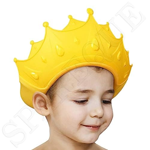 Baby bath Shower Cap,Bath Visor hat for Eye and Ear wash Protection,Adjustable Silicone Bathing Crown Waterproof Shampoo hat for Washing Hair, Shower Bathing Protection Bath Cap for Toddler, Baby, Kids, Children