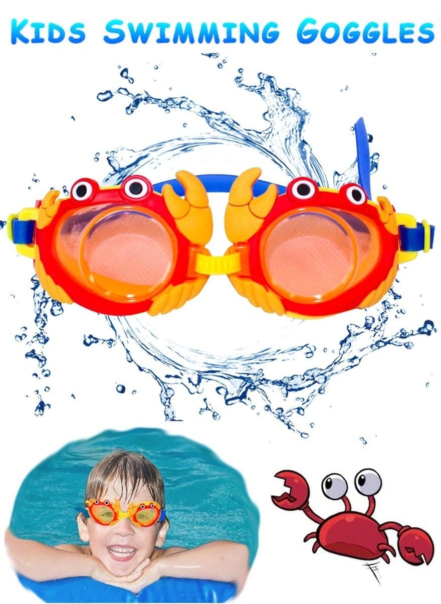 Swim Goggles for Kids Super Cute Swimming Goggles With Clear and Wide Vision, No Leaking Swimming Goggles UV Protection Swim Eye Wear Glasses, , Soft And Durable Swimming Goggles For Children