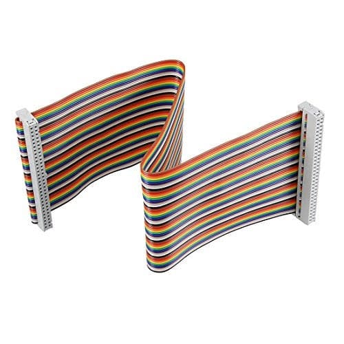 uxcell IDC 60 Pins Wire Flat Multicolored Flexible Rainbow Ribbon Jumper Cable 30cm 2.54mm Pitch,1pcs
