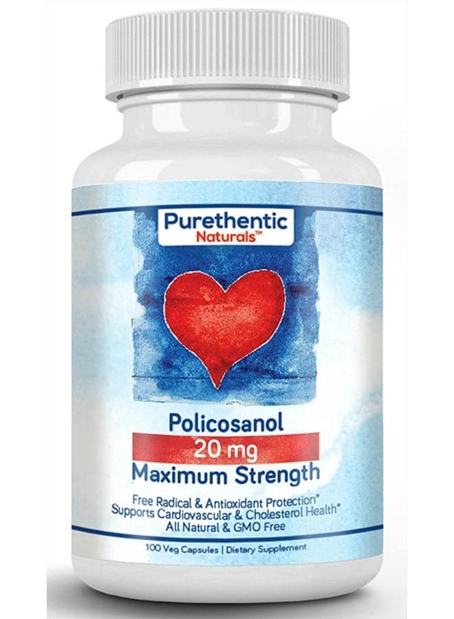 Policosanol for Cholesterol Health Support, 20 MG, 100 Vcaps