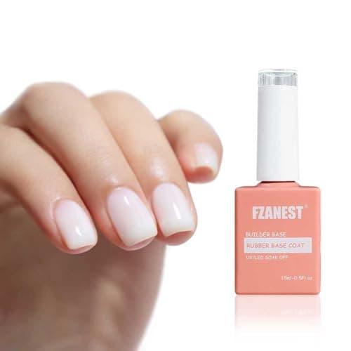 FZANEST Builder Gel for Nails, Milky White Gel Polish Rubber Base For Nails Strengthener Extension Apex Building Repair UV LED Color Base Nail Polish in Bottle