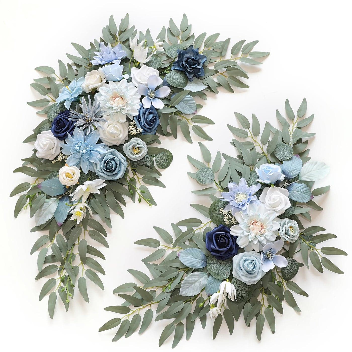WEIERYUE Artificial Wedding Arch Flowers KitPack of 2 for Wedding Arch Bridal Shower Ceremony and Reception Backdrop Decoration Blue Inspiration