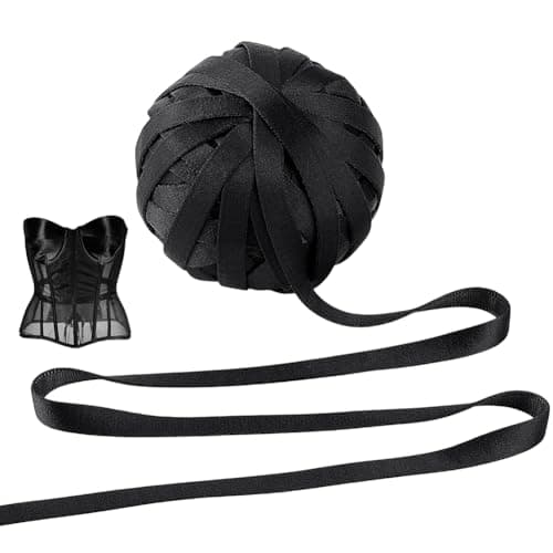 PH PandaHall 22 Yards Corset Boning Underwire Channeling Fabric Covered Boning for Corset Busk Webbing Hollow Strips Garment Making Supplies for Sewing Handicrafts 38 Wide Black
